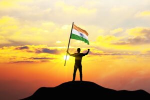 India Flag Being Waved