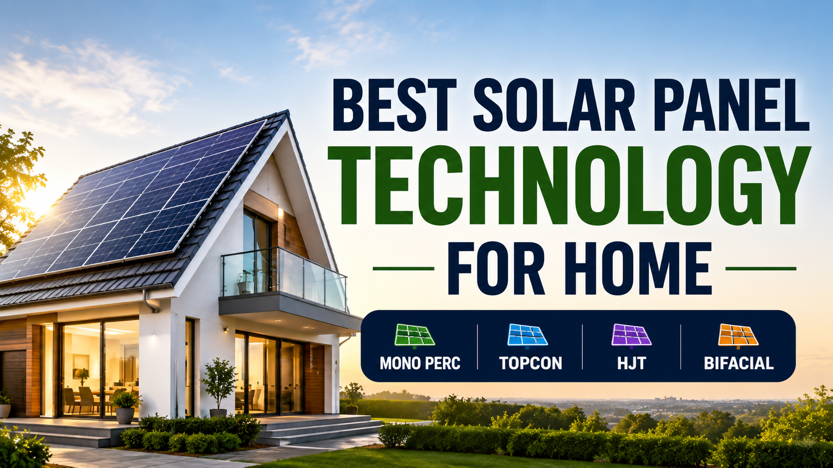Best solar panel technology for home comparing Mono PERC TOPCon HJT and bifacial solar panels for Indian homeowners
