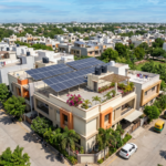 Residential rooftop solar installation on an Indian home showing how homeowners can save money on electricity bills with solar energy.